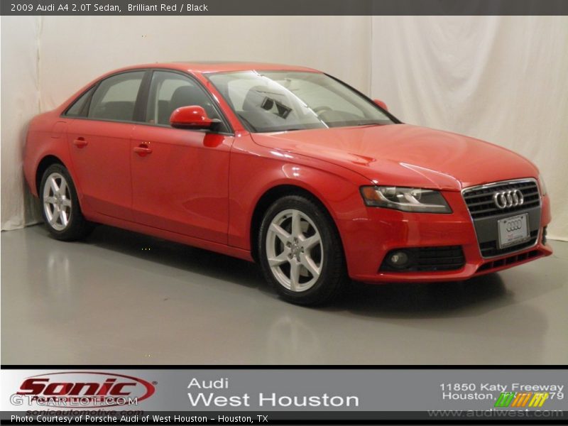 Brilliant Red / Black 2009 Audi A4 2.0T Sedan