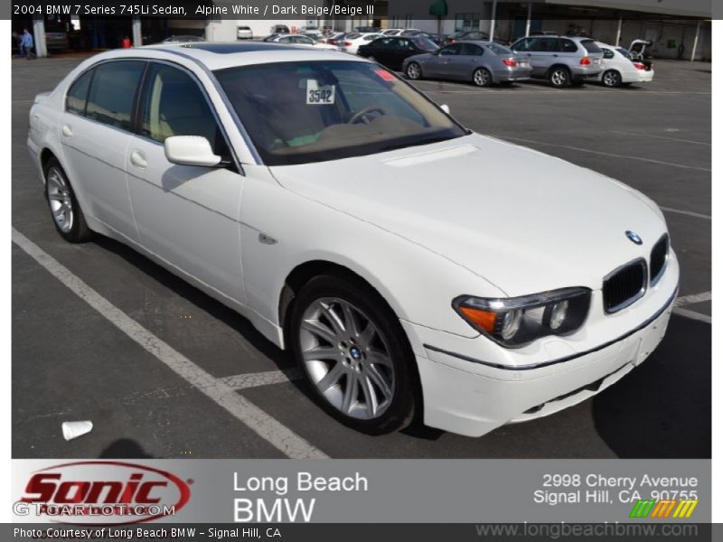 Alpine White / Dark Beige/Beige III 2004 BMW 7 Series 745Li Sedan