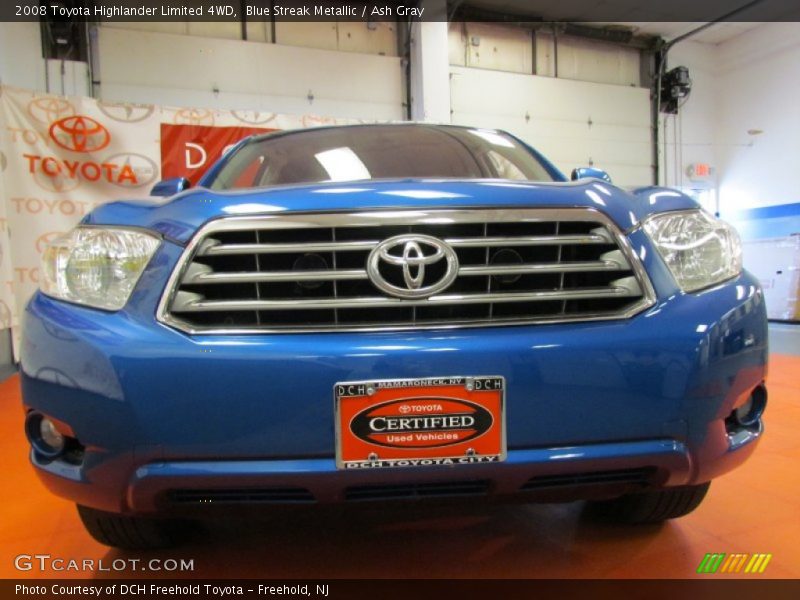Blue Streak Metallic / Ash Gray 2008 Toyota Highlander Limited 4WD