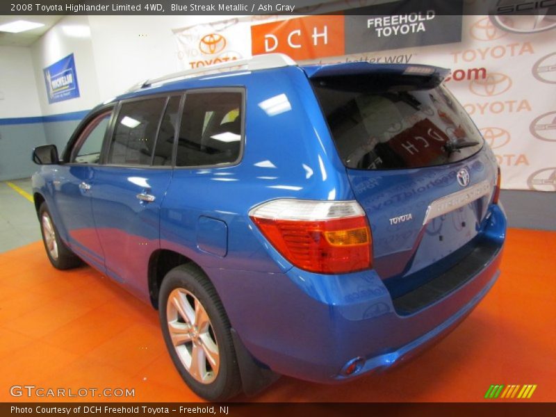 Blue Streak Metallic / Ash Gray 2008 Toyota Highlander Limited 4WD