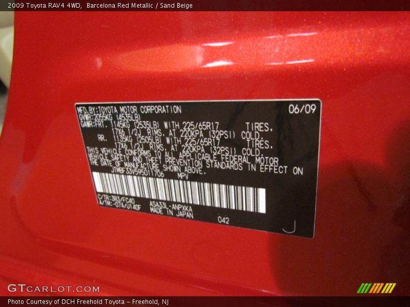 Barcelona Red Metallic / Sand Beige 2009 Toyota RAV4 4WD
