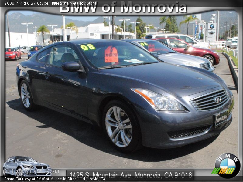 Blue Slate Metallic / Stone 2008 Infiniti G 37 Coupe