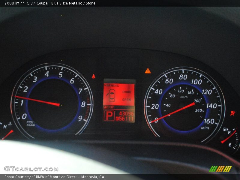 Blue Slate Metallic / Stone 2008 Infiniti G 37 Coupe