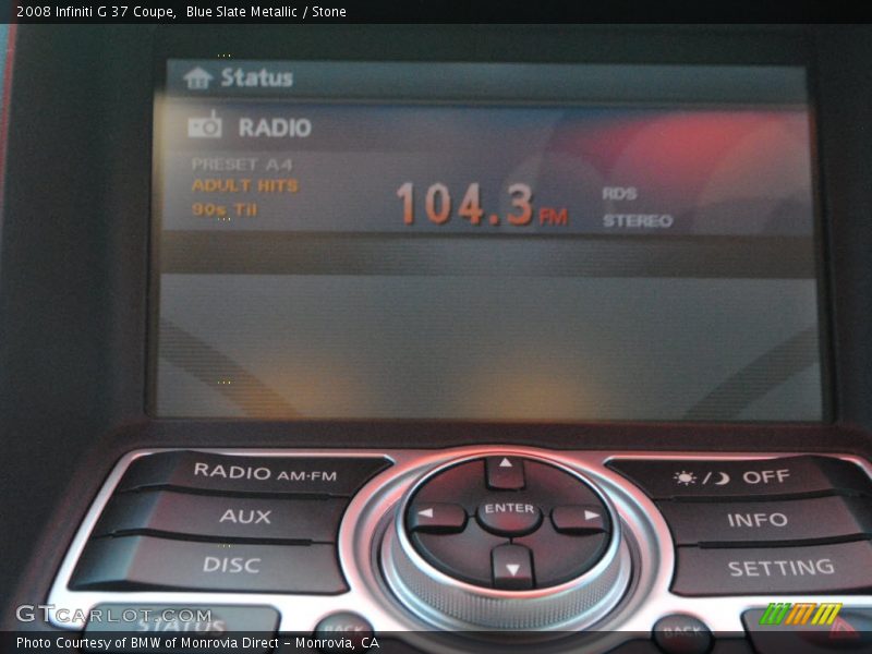 Blue Slate Metallic / Stone 2008 Infiniti G 37 Coupe