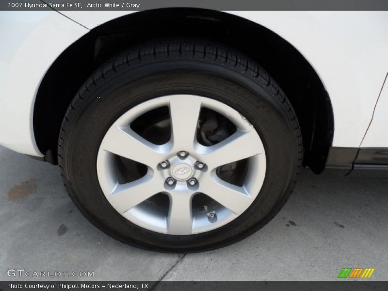 Arctic White / Gray 2007 Hyundai Santa Fe SE