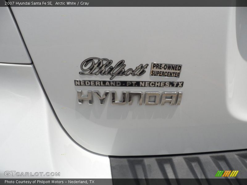 Arctic White / Gray 2007 Hyundai Santa Fe SE