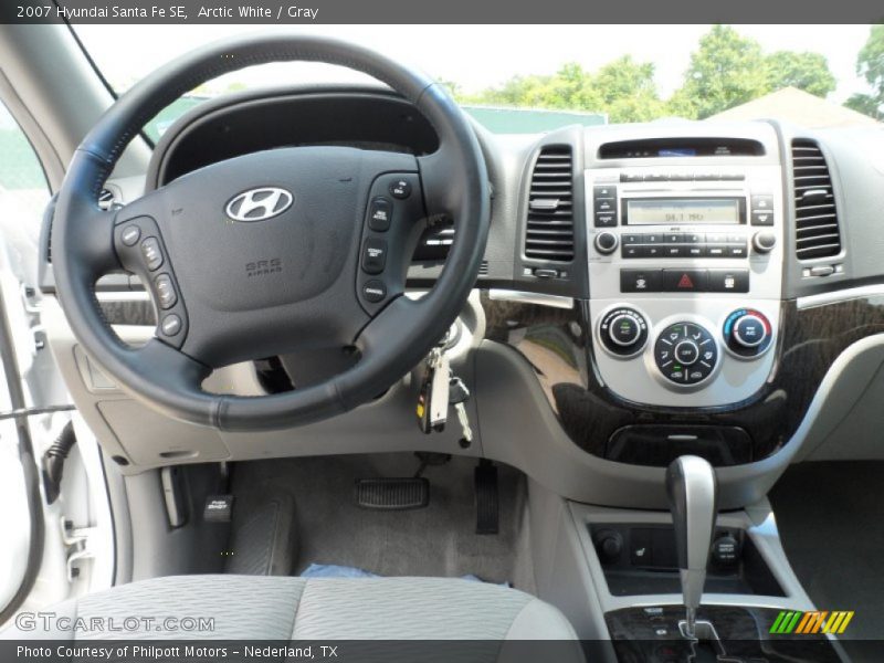 Arctic White / Gray 2007 Hyundai Santa Fe SE