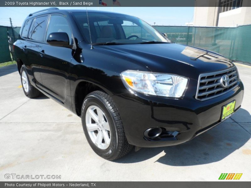 Black / Sand Beige 2009 Toyota Highlander V6