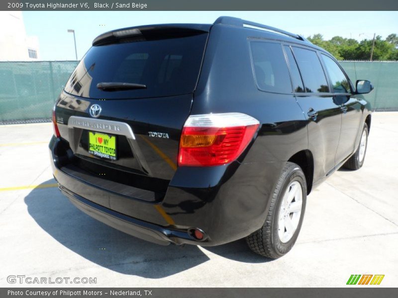 Black / Sand Beige 2009 Toyota Highlander V6