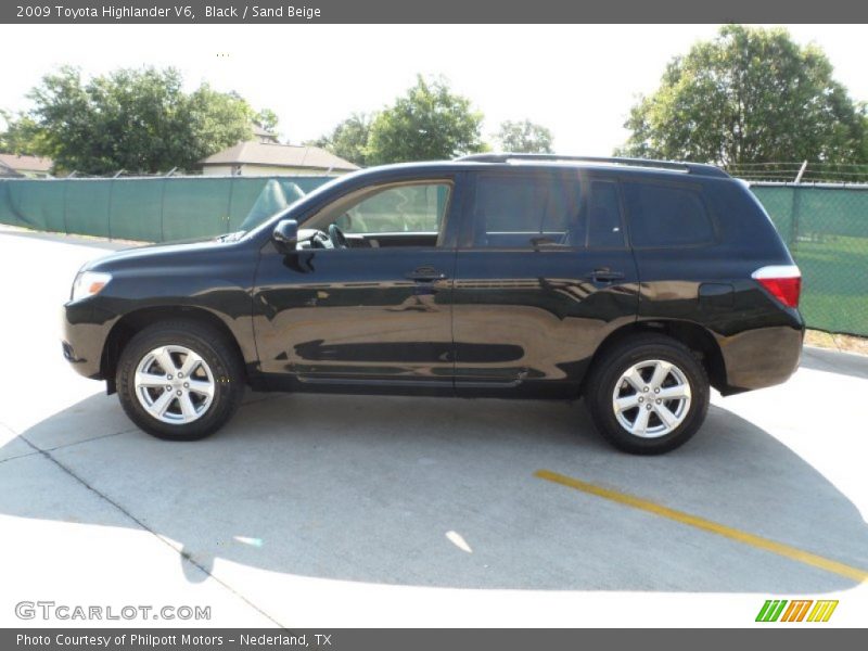 Black / Sand Beige 2009 Toyota Highlander V6