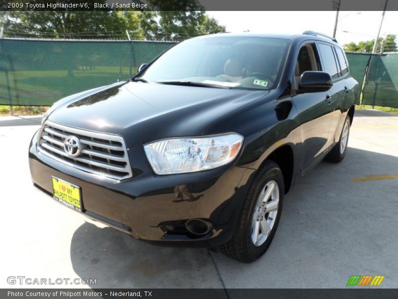 Black / Sand Beige 2009 Toyota Highlander V6