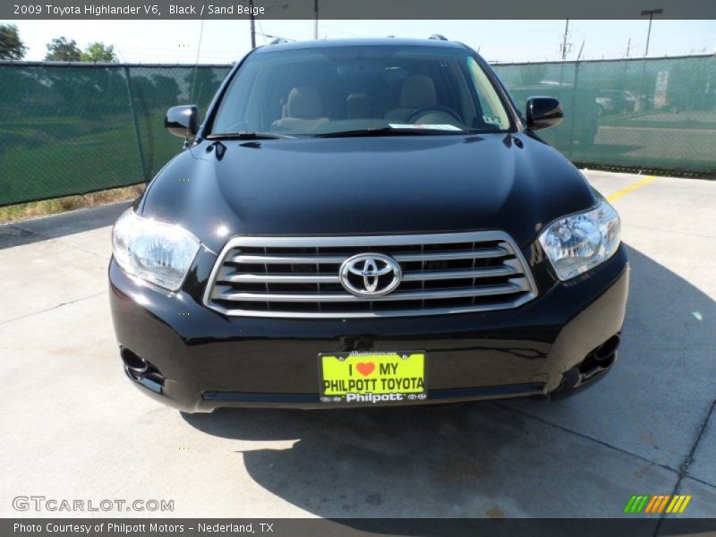 Black / Sand Beige 2009 Toyota Highlander V6