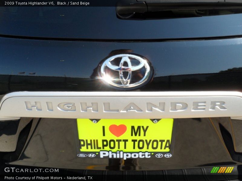 Black / Sand Beige 2009 Toyota Highlander V6