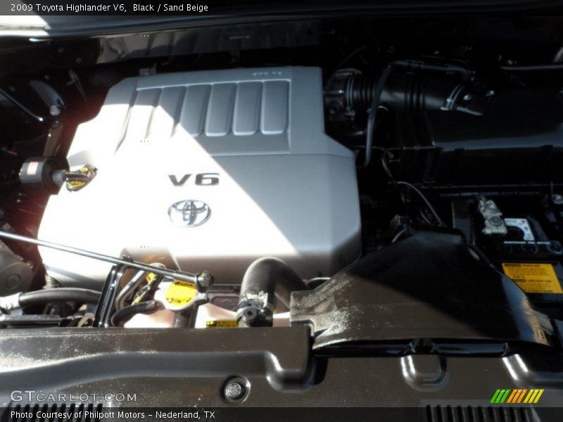 Black / Sand Beige 2009 Toyota Highlander V6