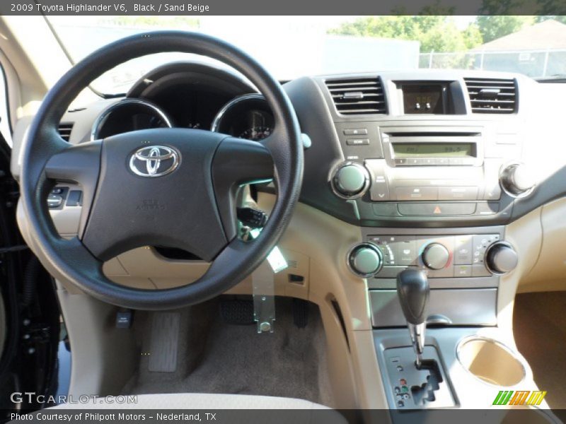 Black / Sand Beige 2009 Toyota Highlander V6