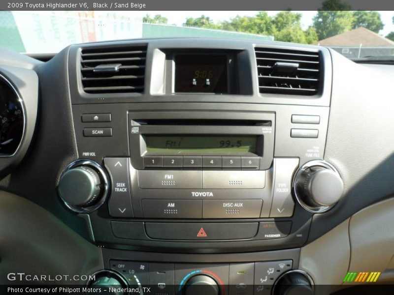 Black / Sand Beige 2009 Toyota Highlander V6