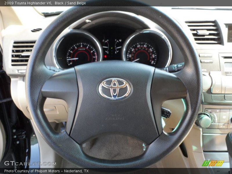 Black / Sand Beige 2009 Toyota Highlander V6