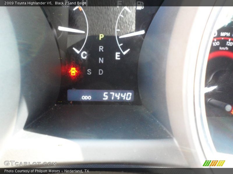 Black / Sand Beige 2009 Toyota Highlander V6