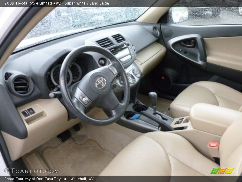 Super White / Sand Beige 2009 Toyota RAV4 Limited 4WD