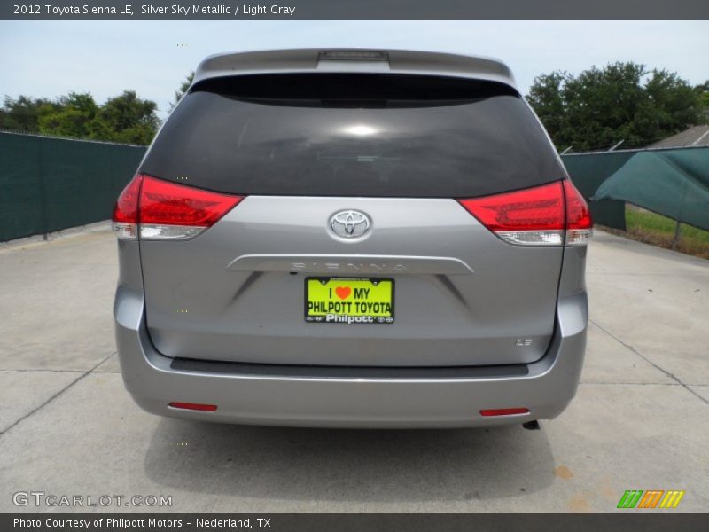 Silver Sky Metallic / Light Gray 2012 Toyota Sienna LE