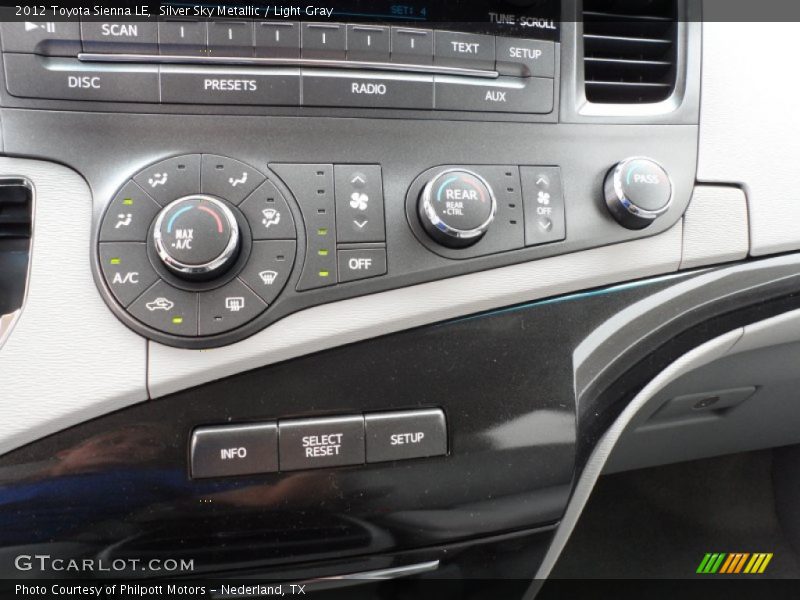 Silver Sky Metallic / Light Gray 2012 Toyota Sienna LE
