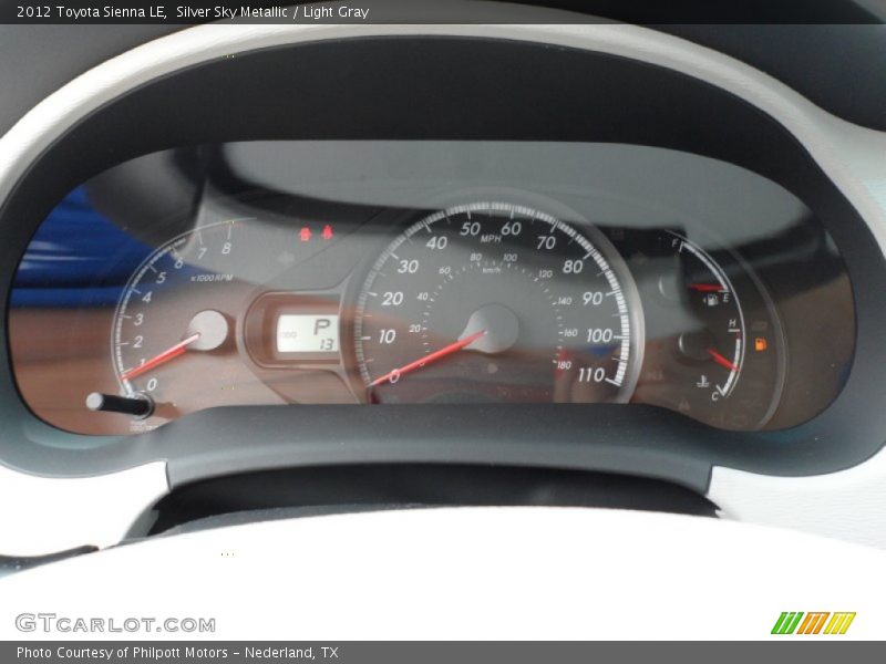 Silver Sky Metallic / Light Gray 2012 Toyota Sienna LE