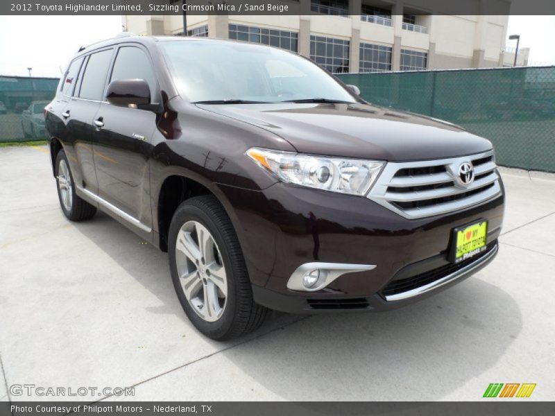 Sizzling Crimson Mica / Sand Beige 2012 Toyota Highlander Limited
