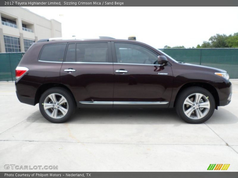 Sizzling Crimson Mica / Sand Beige 2012 Toyota Highlander Limited