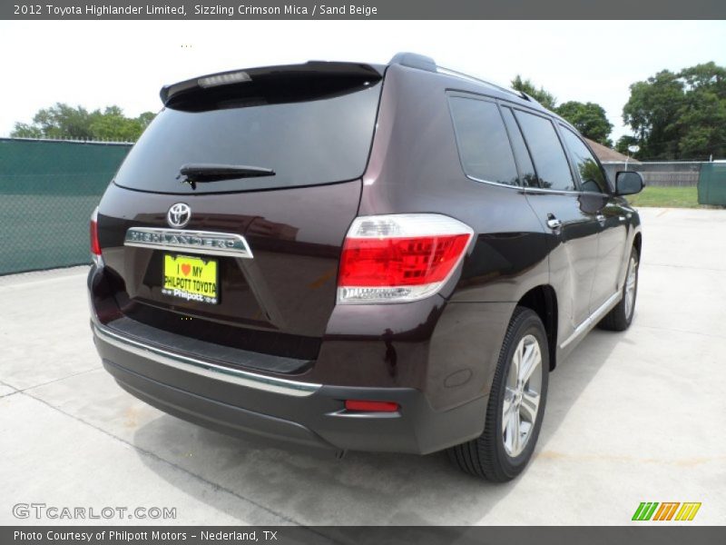 Sizzling Crimson Mica / Sand Beige 2012 Toyota Highlander Limited