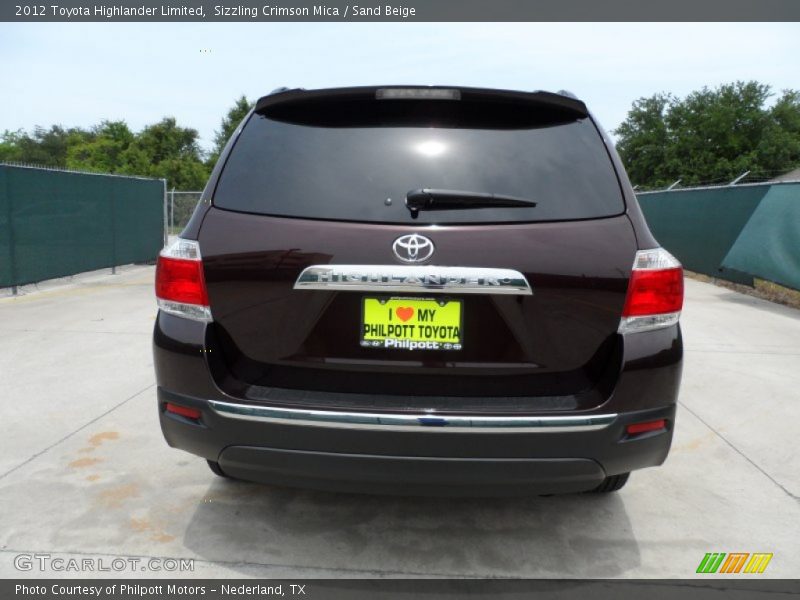 Sizzling Crimson Mica / Sand Beige 2012 Toyota Highlander Limited