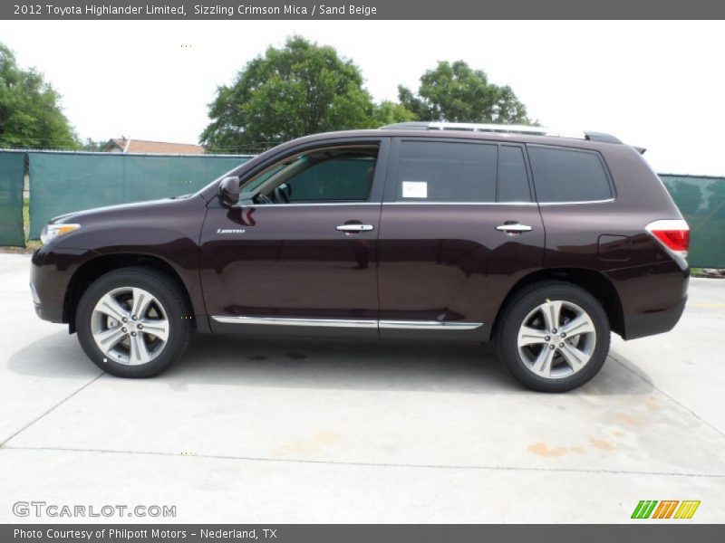 Sizzling Crimson Mica / Sand Beige 2012 Toyota Highlander Limited