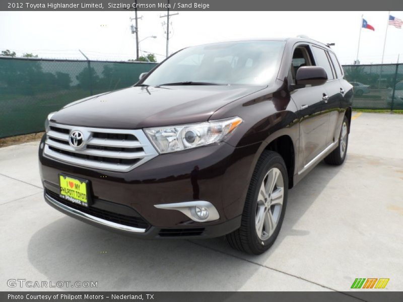 Sizzling Crimson Mica / Sand Beige 2012 Toyota Highlander Limited