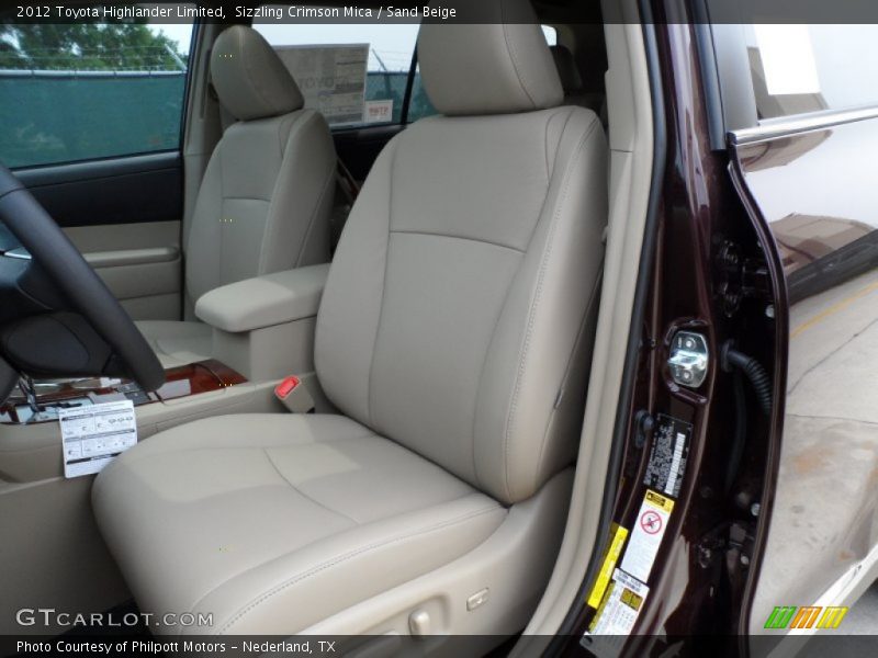 Sizzling Crimson Mica / Sand Beige 2012 Toyota Highlander Limited