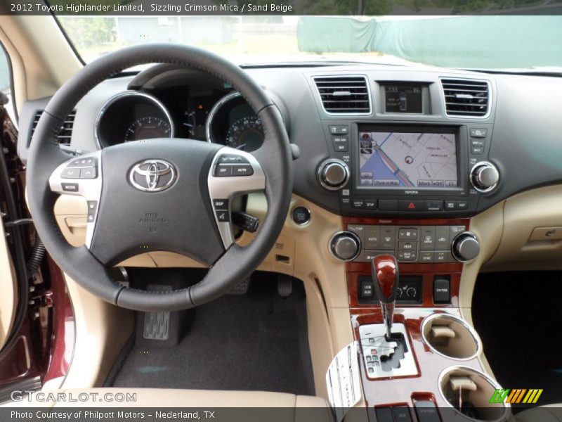Sizzling Crimson Mica / Sand Beige 2012 Toyota Highlander Limited