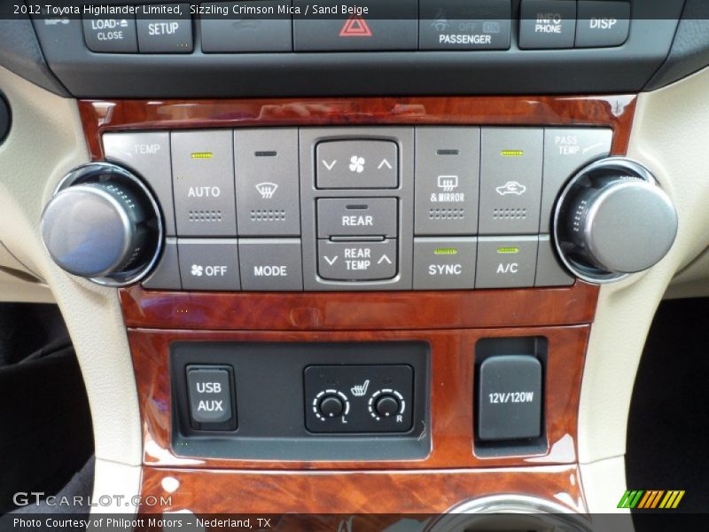 Sizzling Crimson Mica / Sand Beige 2012 Toyota Highlander Limited
