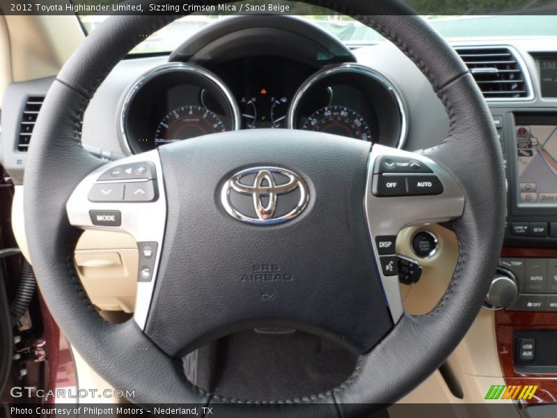 Sizzling Crimson Mica / Sand Beige 2012 Toyota Highlander Limited