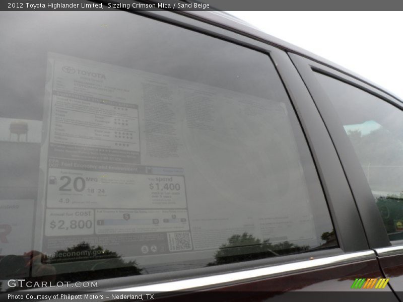 Sizzling Crimson Mica / Sand Beige 2012 Toyota Highlander Limited