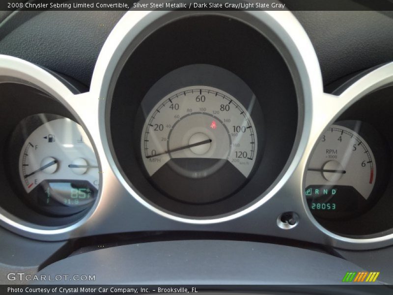 Silver Steel Metallic / Dark Slate Gray/Light Slate Gray 2008 Chrysler Sebring Limited Convertible