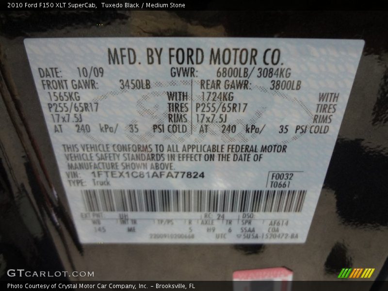 Tuxedo Black / Medium Stone 2010 Ford F150 XLT SuperCab