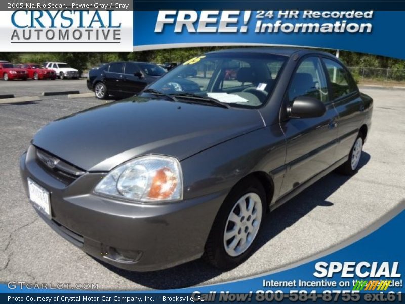 Pewter Gray / Gray 2005 Kia Rio Sedan