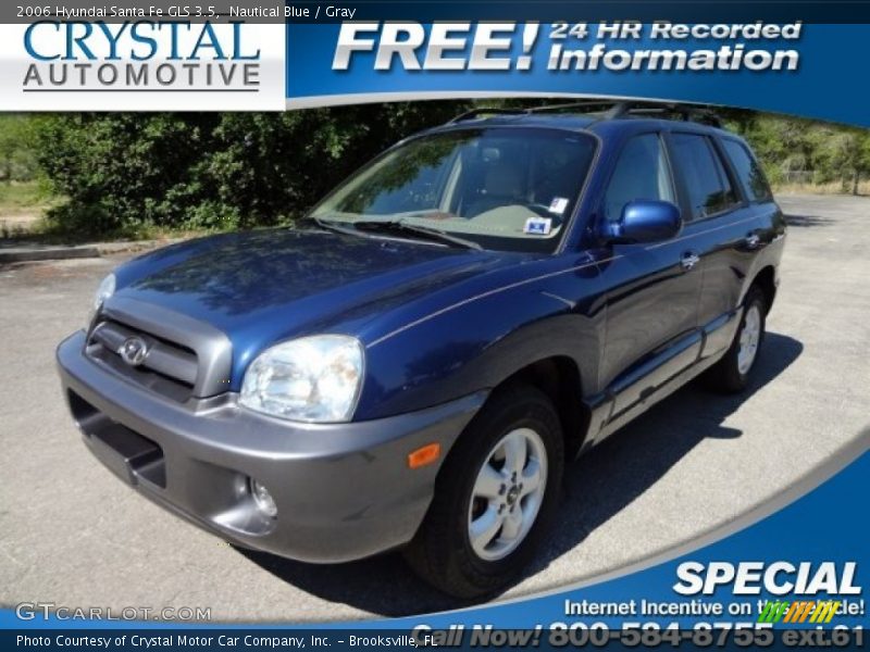 Nautical Blue / Gray 2006 Hyundai Santa Fe GLS 3.5