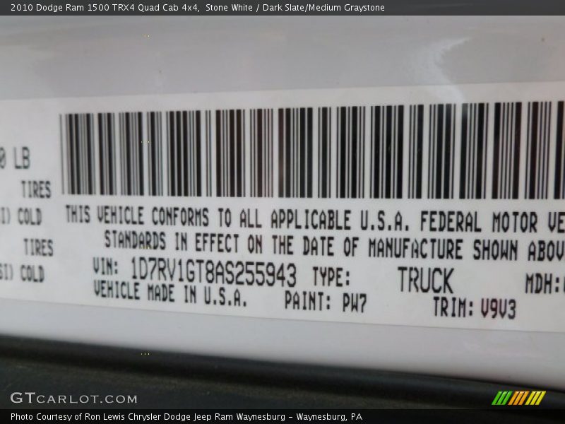 Stone White / Dark Slate/Medium Graystone 2010 Dodge Ram 1500 TRX4 Quad Cab 4x4