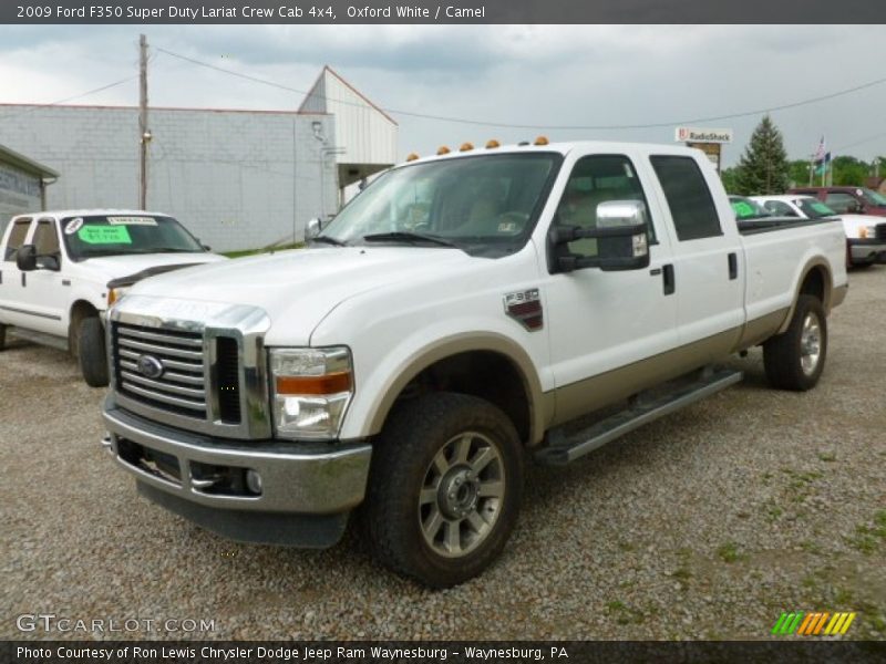 Oxford White / Camel 2009 Ford F350 Super Duty Lariat Crew Cab 4x4