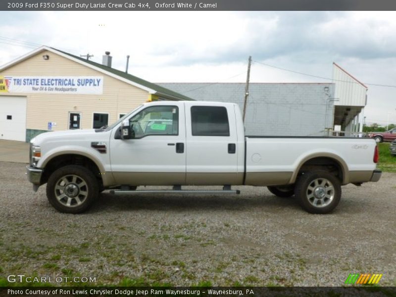 Oxford White / Camel 2009 Ford F350 Super Duty Lariat Crew Cab 4x4