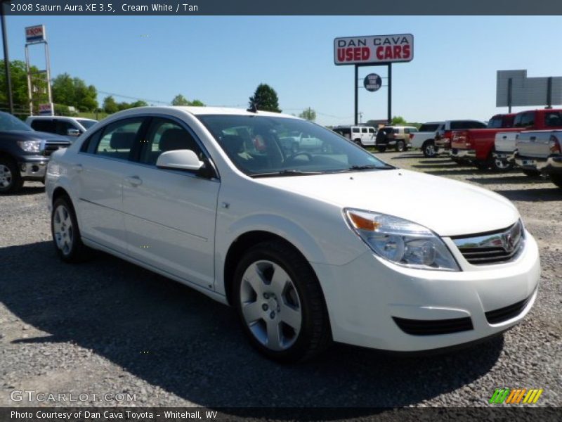 Cream White / Tan 2008 Saturn Aura XE 3.5