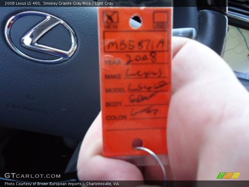 Smokey Granite Gray Mica / Light Gray 2008 Lexus LS 460