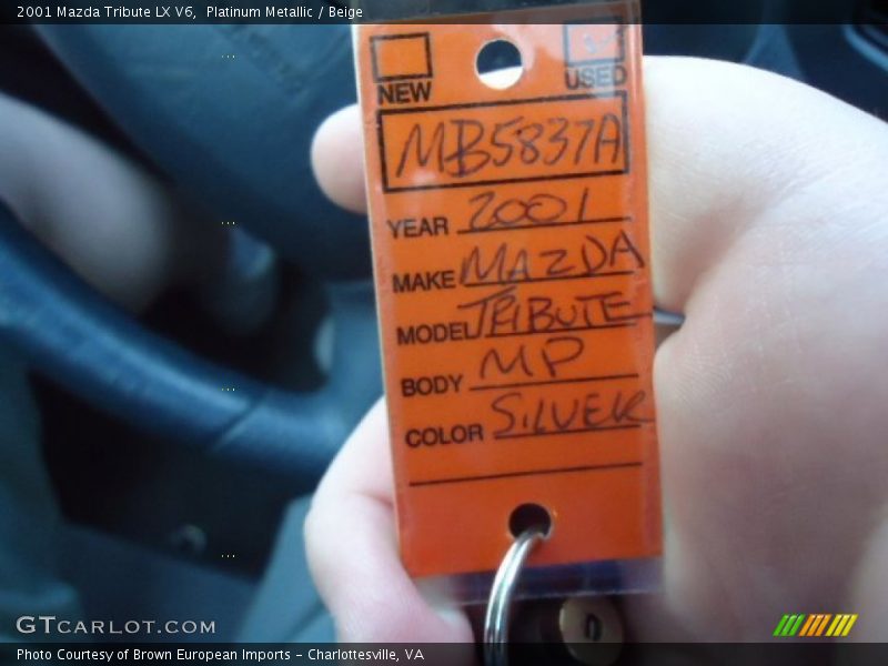 Platinum Metallic / Beige 2001 Mazda Tribute LX V6