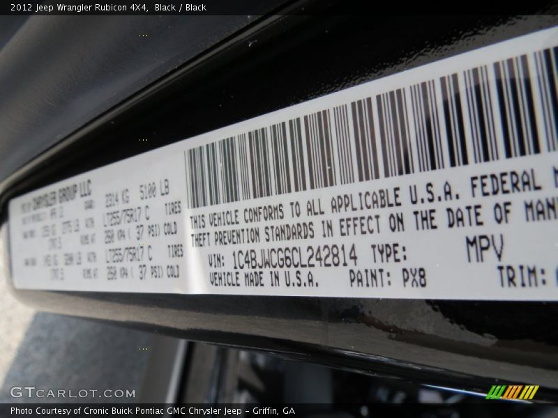 Black / Black 2012 Jeep Wrangler Rubicon 4X4