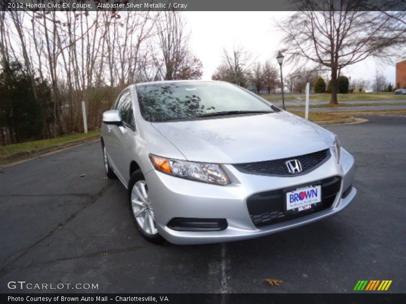 Alabaster Silver Metallic / Gray 2012 Honda Civic EX Coupe