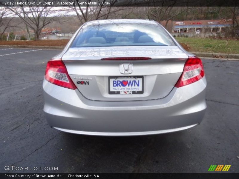 Alabaster Silver Metallic / Gray 2012 Honda Civic EX Coupe